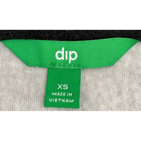 DIP Women’s Black & Gray Stripe 1/4 Zip Up Fleece Pullover, Size XS - Picture 10 of 10